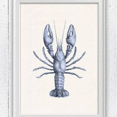 Impression de la vie marine de homard bleu - A5 Blanc 5.8x8.2