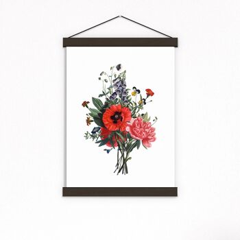 Botanical Floral Bouquet print art - A5 White 5.8x8.2 (No Hanger) 3