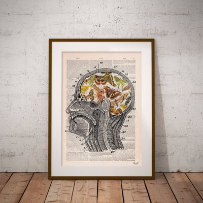 Papillons et mites sur mon cerveau Print - White 8x10 (No Hanger)