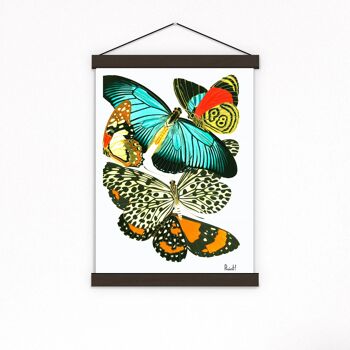 Impression de collage d'art de papillons - A5 blanc 5.8x8.2 (sans cintre) 2