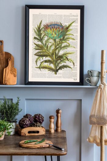 Cardoon Flower Botanical Studio Print - Music L 8.2x11.6 (No Hanger) 1