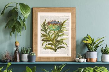 Cardoon Flower Botanical Studio Print - A5 White 5.8x8.2 (No Hanger) 2