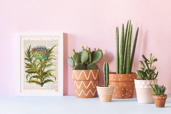 Cardoon Flower Botanical Studio Print - Blanc 8x10 (Sans cintre) 3