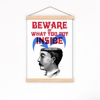 Cadeaux de Noël, méfiez-vous de ce que vous mettez à l'intérieur, impression d'affiche de citation intelligente, art mural, décoration murale, affiche, dortoir, TYQ052WA3 - A5 blanc 5,8 x 8,2 2