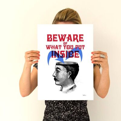 Christmas Gifts, Beware of what you put inside, Smart Quote Poster print, Wall art, Wall decor, poster, dorm, TYQ052WA3 - A3 White 11.7x16.5 (No Hanger)