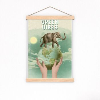 Cadeaux de Noël, affiche d'art d'éléphant - décor de salle de bain - décor de chambre de pépinière - impression d'art écologique - cadeau - Save the Planet Art ANI101PA3 (sans cintre) 1