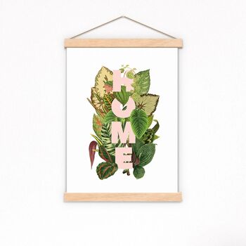 Cadeaux de Noël, Cadeau pour elle, Cadeaux de Noël pour maman, Impression d'art mural Bienvenue printemps MAISON et feuilles de plantes étonnantes Affiche murale TYQ162WA4 - A5 Blanc 5,8 x 8,2 (sans cintre) 3