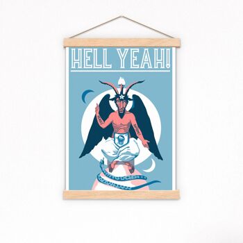Cadeaux de Noël, Hell Yeah Baphomet Goat Poster, Wall Art, Rock and Roll Poster, Home and Living Boyfriend Gift, Wall Decor TVH171WA3 (No Hanger) 2