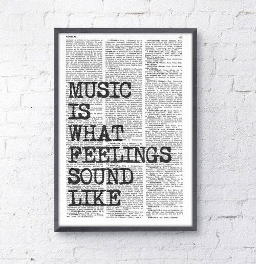 Christmas Gifts, Music Wall Quote Wall Saying Music Wall Art, Music Art Poster, Gift for Music Lover, Room Decor Rock n Roll TYQ053 - Book Page M 6.4x9.6