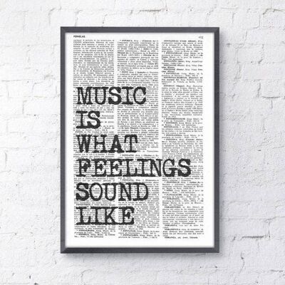 Regali di Natale, parete musicale citazione parete dicendo musica Wall Art, poster d'arte musicale, regalo per amanti della musica, arredamento della camera Rock n Roll TYQ053 - Pagina del libro L 8,1 x 12