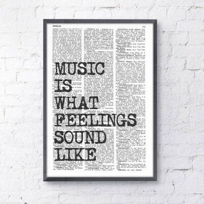 Christmas Gifts, Music Wall Quote Wall Saying Music Wall Art, Music Art Poster, Gift for Music Lover, Room Decor Rock n Roll TYQ053 - Book Page L 8.1x12