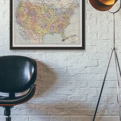 Regali di Natale, mappa degli Stati Uniti d'America, poster vintage, poster USA, arte americana, mappa vintage Wall art, Wall decor TVH228WA3 (No Hanger)