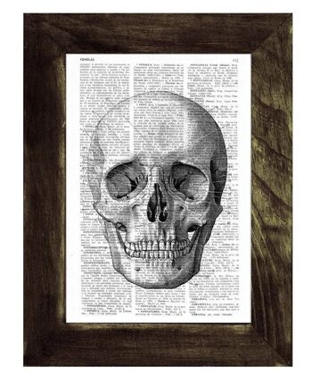 Svg de Noël, cadeau pour elle, cadeau de Noël, cadeau de docteur, impression de crâne, impression de crâne simple, art mural de crâne, art de crâne humain, SKA011 - Page de livre S 5x7 (pas de cintre) 3