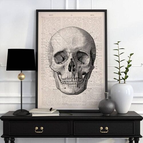 Christmas Svg, Gift for her, Christmas Gift, Doctor gift, Skull print, Simple skull print, Skull wall art, Human Skull Art, SKA011 - Music L 8.2x11.6 (No Hanger)
