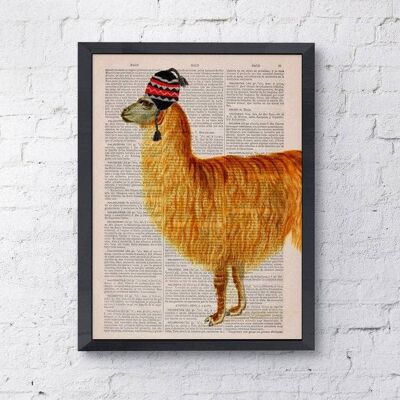 Natale Svg, regalo unico, regalo per la casa, regalo del migliore amico, regali di Natale, per lei. nessun dramma Llama Nursery wall art Prints ANI167 - Book Page M 6.4x9.6