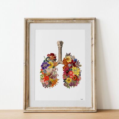 Colorful Flowery Lungs - Book Page L 8.1x12 (No Hanger)