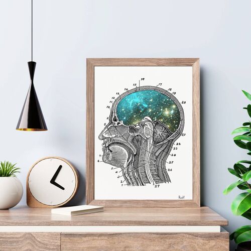 Cosmic Brain Print - A3 White 11.7x16.5 (No Hanger)