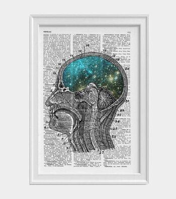 Cosmic Brain Print - A3 Blanc 11.7x16.5 (Sans Cintre) 4