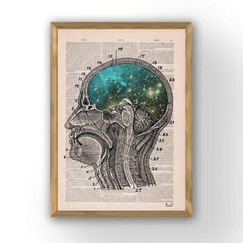Cosmic Brain Print - A4 Blanc 8.2x11.6 (Sans Cintre) 2
