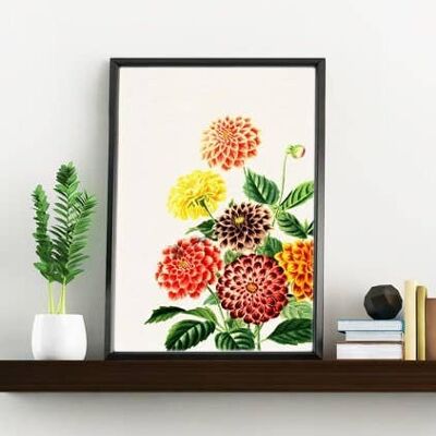 Dahlia Wall Art Print - A3 Blanc 11.7x16.5 (Sans cintre)