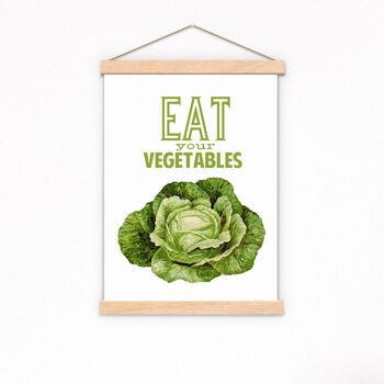 Mangez vos légumes Décoration murale de cuisine - Blanc 8x10 (Sans cintre) 2