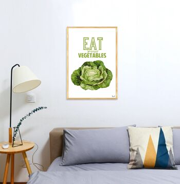 Mangez vos légumes Décoration murale de cuisine - Blanc 8x10 (Sans cintre) 4