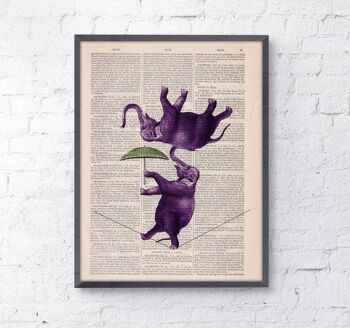 Acrobaties d'éléphants, Art mural, Décoration murale, Impressions numériques animal, Giclee, Gift Art for Home, Nursery wall art, Prints, Wholesale ANI101 - Music L 8.2x11.6 1