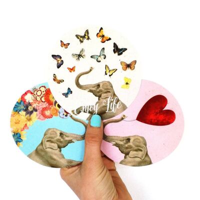 Elephant stickers set