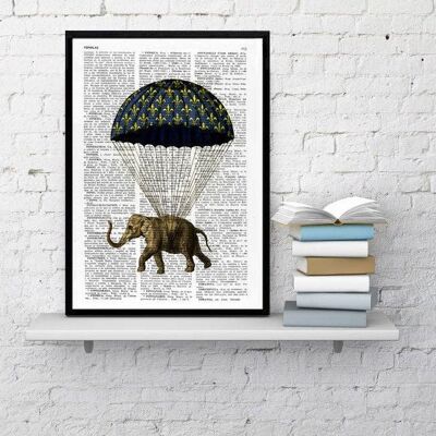 Elefant mit Fallschirm - Buchseite S 5x7