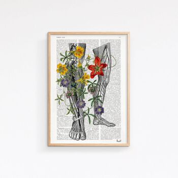 Fleurs sur mes jambes Print - Affiche A3 11,7 x 16,5 (sans cintre) 3