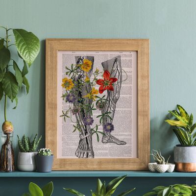 Blumen auf meinen Beinen Print - weiß 8 x 10 (ohne Aufhänger)