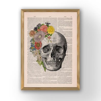 Fleurs sur crâne - Affiche A3 11,7 x 16,5