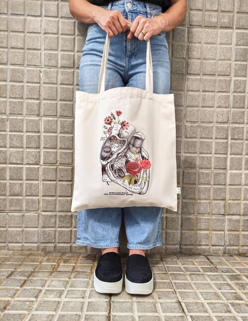 Flowery Heart Tote Bag