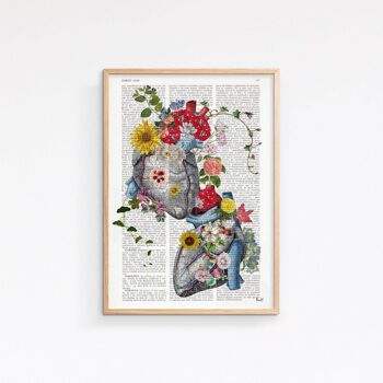 Flowery Hearts in love print - Livre Page M 6.4x9.6 (No Hanger) 4
