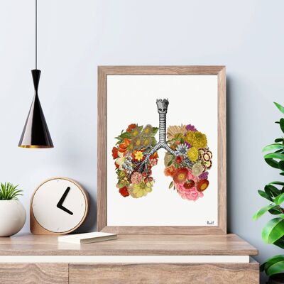 Flowery Lungs Print - Book Page S 5x7 (No Hanger)