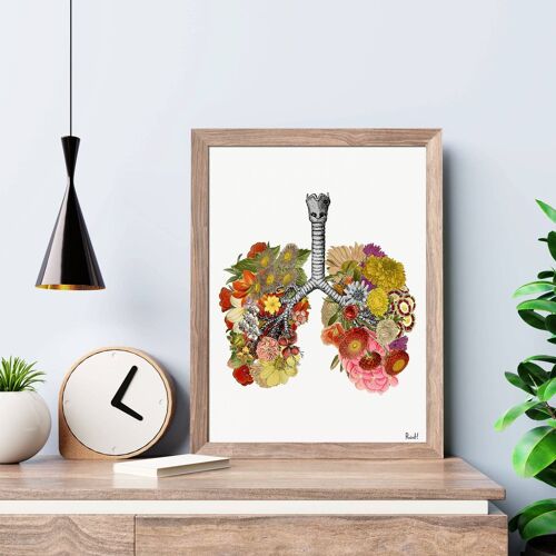 Flowery Lungs Print - Book Page L 8.1x12 (No Hanger)