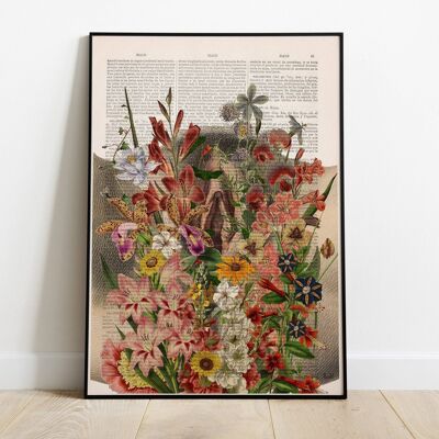 Flowery Vulva Feminist Art - Livre Page M 6.4x9.6 (No Hanger)