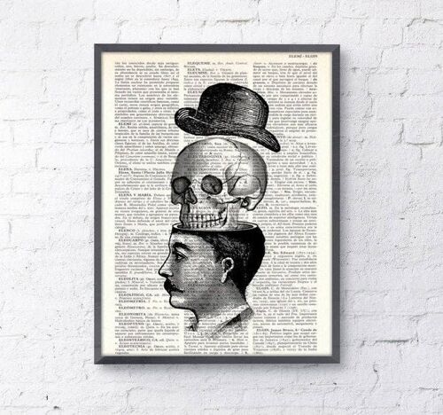 Gift for boyfriend - Xmas Svg - You blow my head off collage book print, wall decor - Skull wall art - SKA013 - Book Page L 8.1x12 (No Hanger)