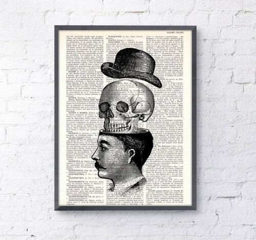 Gift for boyfriend - Xmas Svg - You blow my head off collage book print, wall decor - Skull wall art - SKA013 - Book Page M 6.4x9.6 (No Hanger)