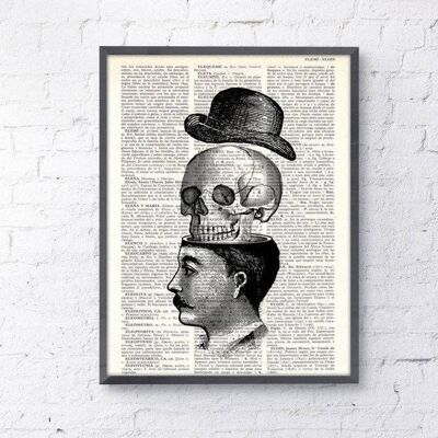 Gift for boyfriend - Xmas Svg - You blow my head off collage book print, wall decor - Skull wall art - SKA013 - A3 White 11.7x16.5 (No Hanger)
