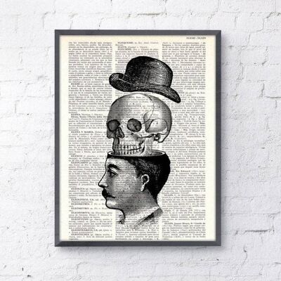 Gift for boyfriend - Xmas Svg - You blow my head off collage book print, wall decor - Skull wall art - SKA013 - A4 White 8.2x11.6