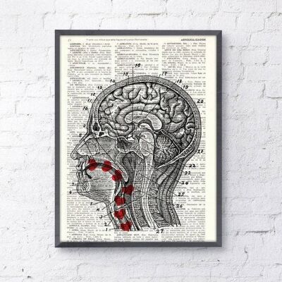Gift for her Christmas Gift Doctor gift Upcycled Dictionary Page Book Art Sweet Taste of my Babys Love - Human Head Cross Section SKA041 - Book Page L 8.1x12 (No Hanger)