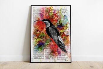 Cadeau pour elle, Wall art print Aquarelle Colibri, Wall art Home decor, oiseau, Love birds art, Giclee art, Bird poster, Poster, ANI109WA4 - A4 White 8.2x11.6 2