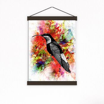 Cadeau pour elle, Wall art print Aquarelle Colibri, Wall art Home decor, oiseau, Love birds art, Giclee art, Bird poster, Poster, ANI109WA4 - A4 White 8.2x11.6 4