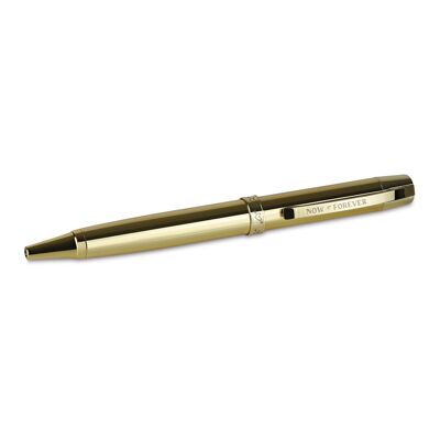 Bolígrafo de metal dorado "JETZT + FÜR IMMER"