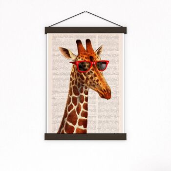 Cadeau pour lui, cadeaux de Noël, affiche Cool Giraffe, affiche, art animalier, décor animalier, art mural, décoration murale, affiche, affiche imprimée ANI008PA3 (sans cintre) 2