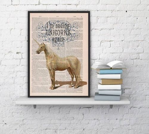 Gift for him, Christmas Gifts, Fabulous Unicorn, Wall Art, Wall Decor, Gift Art for Home, Nursery wall art, Prints, Wholesale, ANI212 - Music L 8.2x11.6