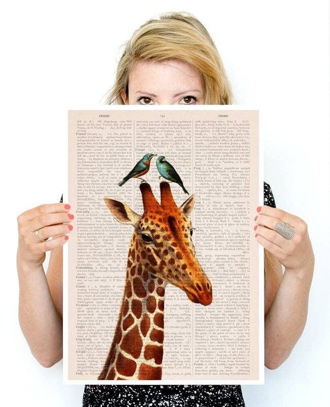 Geschenk für ihn, Weihnachtsgeschenke, Flitterwochen-Giraffe-Poster, Wandkunst, Kinderzimmerkunst, Poster, Tierdekor, Posterdruck, Kinderzimmerkunst, ANI006PA3