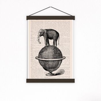 Cadeau pour lui, Cadeaux de Noël, L'éléphant se promène, Art de l'éléphant, Art de la pépinière, Décoration murale, Art mural Art écologique ANI093PA3 (Pas de cintre) 2