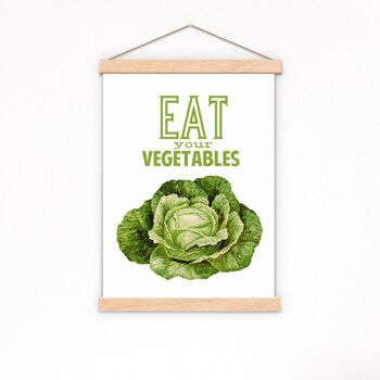 Cadeau pour femme, Cadeaux de Noël, Cadeau pour elle, Cadeaux de Noël pour maman, Impression d'art mural Art mural de cuisine Mangez vos légumes Affiche TYQ037WA4 - A5 Blanc 5,8 x 8,2 2